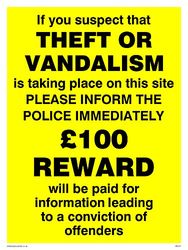 Pack van vijf - Diefstal Vandalisme Inform Politiebord - 150x200mm - A5P
