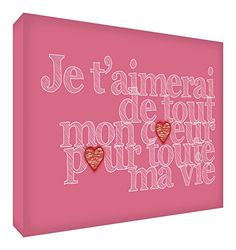 Feel Good Art Je t'aimerai de Tout mon Coeur pour Toute ma Vie Bloc Décoratif en Acrylique Vieux Rose 21 x 14 X 2 cm