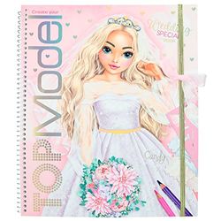 Depesche 12393 Maak je TOPModel Wedding Special - Stickerboek met 60 pagina's voor het maken van prachtige outfits, inclusief stickervel, sjabloon en stofstaalvel