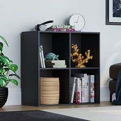 Vida Designs Durham Cube - Estantería organizadora de Almacenamiento para Sala de Estar, estantería de Oficina en casa (4 Cubos, Negro)
