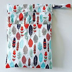 Wasbareluiers.eu - Bolsa de Neopreno, Bolsillo para Pañales, 2 Compartimentos, Impermeable, Doble Cremallera, Pluma, Talla única