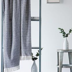 VIALMAN Plaid Seul Couleur Bleu | Couvre-lit Polyvalent 130 x 170 cm | Plaid Sofa Couverture Foulard | Housse de lit | Foulard pour canapé