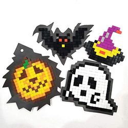 Armena 4 magneten knutselset voor koelkast of whiteboard met acryl mozaïekstenen 5 x 5 mm Halloween motieven, kleurrijk
