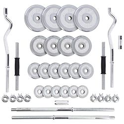 HMS STC55 3-in-1 weight set in case (rak och bruten barbells) 55 kg