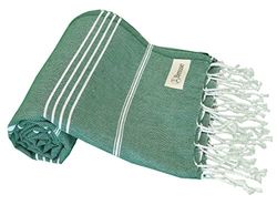 Bersuse 100% Katoen - Anatolia Turkse Handdoek - Badhanddoeken, Strandlakens - Fouta Peshtemal Hamamdoek - OEKO-TEX - 95 x 175 cm, Bos Groen