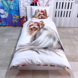 Unbekannt Faro Yorkshire Perro Cachorro Best Friends – Juego de Cama, Funda nórdica de 160 x 200 Cama Individual 100% algodón Ropa de Cama, más Colores, 200 x 160 cm