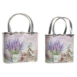 Macetero DKD Home Decor Metal Lila (2 pcs)