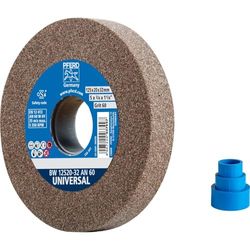 PFERD 39009716 Sanding Disc 125 x 20 x 32 mm Universal Grain Size 60 Normal Corundum – Universal Sanding Disc with Integrated Reducing Sleeves (25/20/16 mm)