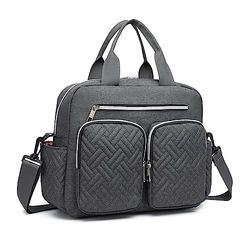 Kono Baby Changing Bag Nappy Changing Bags Multifunctional Baby Diaper Bag, Maternity Messenger for hospital with Insulated Pockets (Dark Grey)
