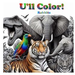 Ull Color! | Black and White Coloring Book with 106 Amazing Rabbits Drawings: Relax and Awaken your Creativity. Improve Your Attention and Concentration.