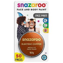 Snazaroo - Pittura Per Viso e Corpo, Trucchi da Viso per Travestimenti, per Bambini e Adulti, BLISTER 18 ML, Colore Rame Elettrico