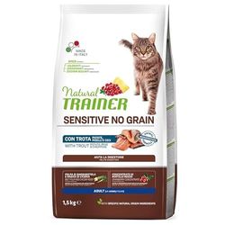 Trainer Sensitive No Grain Cibo per Gatti Adulti con Trota, 1.5 kg