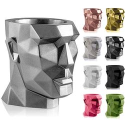 CONCRETTE Apollo - Vaso da fiori in cemento, diametro 14 cm, colore: argento, realizzato a mano nell'UE