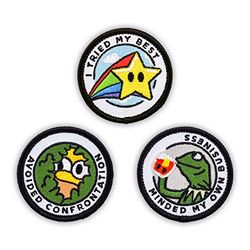 Winks for Days Geborduurde opstrijkbare patches voor volwassenen (grappig - set 1) - Inclusief drie (3) patches van 2 inch: vermeden confrontatie, ik heb mijn best gedaan en mijn eigen bedrijf bedacht