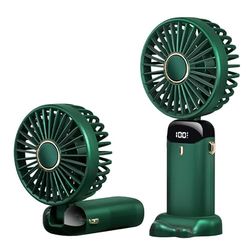 Rawrr Mini ventilatore portatile da 10000 mA. Ventilatore ad angolo regolabile, regolabile a 5 marce, con USB, ricaricabile, adatto per interni ed esterni (verde)