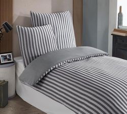 Nuit Des Rêves Elegant Black Parure de lit XL (155 x 200 cm) 70% coton/30% Polyester avec 1 taie d'oreiller (80 x 80 cm), Lavable en Machine, Fermeture à Boutons