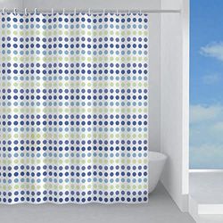 Gedy | Biglie Peva Shower Curtain, Green and Blue Finish, Dimensions 200 x 180 x 0.1 cm and Weight 0.35 kg