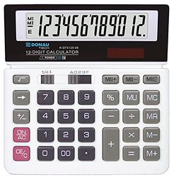 DONAU TECH/K-DT4125-09 - Calculadora de Mesa (12 dígitos, función raíz, 156 x 152 x 28 mm), Color Blanco