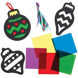 Baker Ross FX377 Kerstbal Gebrandschilderd Glas Decoratie sets - Set van 8, Kinderen Kerstboom Decoraties kunst set, kaart Kunst en Knutsel Kerst Decoraties