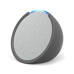 Echo Pop | Altoparlante Bluetooth intelligente con Alexa, compatto e dal suono potente | Bianco ghiaccio + custodia per Echo Pop Made For Amazon (modello 2023), Grigia