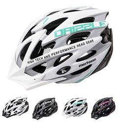 meteor® fietshelm heren dames kinderhelm MTB scooter helm helmet voor downhill scheidingshelm mountainbike inliner skatehelm BMX fietshelm jongens meisjes Fahrradhelmet bike Drizzle (wit/grijs/munt, M 55-58 cm)