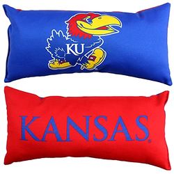 College Covers Traversin de Voyage de Couleur Unie, 40,6 x 20,3 cm, Kansas Jayhawks