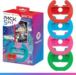 Oniverse Jeu Nickelodeon Kart Racers 2: Grand Prix (Code téléchargement) + Pack de 4 volants Joy Con pour Nintendo Switch et Switch OLED