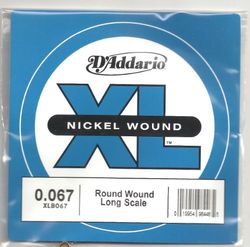 D'Addario XLB067 - Corda singola avvolta in nickel per chitarra, scala lunga, 067