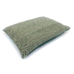 Danish Design Green Herringbone – Edredón Profundo de Forro Polar Sherpa Gris Cama para Perros Adultos/Personas Mayores/Cachorros – Edredón para Perro Mediano