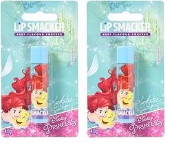 Lip Smacker - Disney Princess Collection - Burrocacao per Bambini - Lip Smacker Disney Ariel Balsamo Labbra Singolo - Gusto Frutti di Bosco (Confezione da 2)