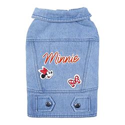 Cerdá - For Fan Pets hondenjas van jeansstof van 65% katoen en 35% polyester, klittenbandsluiting en bedrukt met je favoriete figuur van Minnie. Officieel Disney-gelicentieerd product