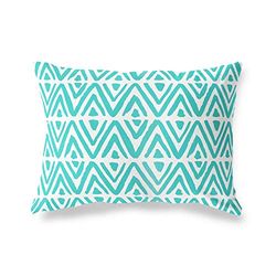 BonaMaison Fundas para Cojínes, Turquesa-Blanco Funda de Almohada para Sofá Coche Silla Oficina Cama Decorativa Moderna Decoración del Hogar, 45x60 Cm - Diseñado y Fabricado en Turquía