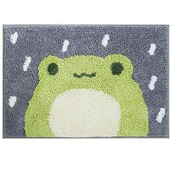 Ankah Tapis de Bain Mignon à Poils Longs très Absorbant et antidérapant, Lavable en Machine, pour Baignoire, Douche et Salle de Bain, 45,7 x 66 cm, Petite Grenouille
