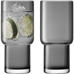 LSA International Utilitaire Highball 390 ML Ardoise X 2, Gris, 8.2 x 8.2 x 15 cm