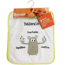 Babycalin Slabbetjes, motief "weegschaal", 28 x 32 cm, 2 stuks