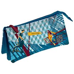 Grafoplás 37546709 Triple School Case, 23.5x12x14cm, Diverse Collection, Follow Me, Blue, 23,5x12x14cm, Urban