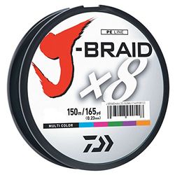 J-BRAIDX8 Flätlina, till spole, flerfärgad, mono diameter, 3,6 kg