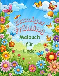 Blumiger frühling Malbuch für Kinder