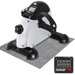 EVOLAND Pedales Estaticos Máquinas con Pantalla LCD y Resistencia Ajustable Mini Bicicleta de Brazos y Piernas Entrenamiento Puede ser Portátil para Hacer Ejercicio en Casa