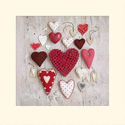 L' Arte Gruppo Howard Shooter (Rosso e Bianco Cuori) – Formato 40 x 40 cm, Carta, Multicolore, 40 x 40 x 1.3 cm