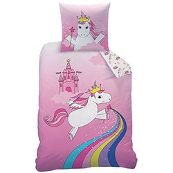 Matt & Rose Unicorn Princess Set di Biancheria da Letto, Cotone, Rosa, 135 x 200 cm