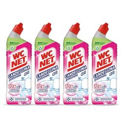 Wc Net - Candeggina Gel Profumata, Detergente per Sanitari e Superfici, Azione Sbiancante e Igienizzante, Fragranza Flower Fresh, 700 ml x 4 Confezioni