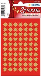 HERMA 3933 Pegatinas navideñas, estrellas doradas de 8 puntas (diámetro de 10 mm, 210 pegatinas, papel), autoadhesivas, etiquetas adhesivas permanentes para Navidad, regalos, manualidades, calendario