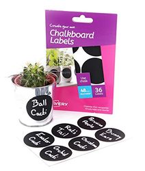 Avery HCH05 Create Your Own Chalkboard Round Labels, 95 x 44.5 mm - Black, Pack of 36