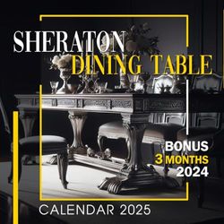 Sheraton Dining Table Calendar 2025: 15 Month 2025 From January to December, Bonus 3 Months 2024 with Wonder Photography of Dining Table Style, Perfect for Organizing and Planning