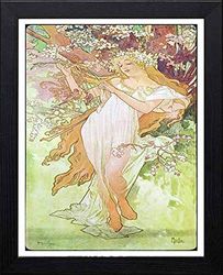 Lumartos, Vintage Poster Alphonse Mucha Printempsspring 1896, Black, A3