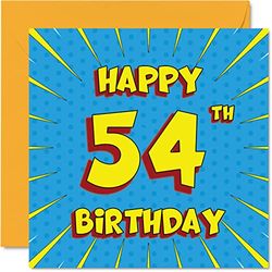 Cartes d'anniversaire amusantes pour 54e anniversaire pour homme et femme – Bande dessinée – Carte d'anniversaire cartes de vœux