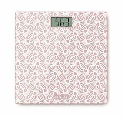 TERRAILLON - ONE SAKURA - Balance pèse personne électronique, Compact et ultra plat, Plateau en verre 27cm x 27 cm, Ecran LCD, Capacité 160Kg, Graduation 100g, Sérigraphie Sakura
