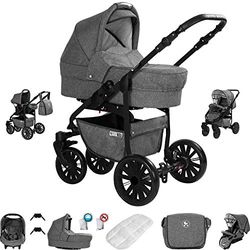 Friedrich Hugo PCS_BERLIN-DE-GEL-GS-01 Friedrich Hugo Berlin, 3-in-1 combi kinderwagen, gelbanden, grijs