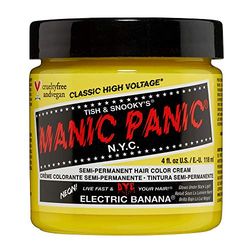 Manic Panic Electric Banana Classic Creme, Vegan, Cruelty Free, Amarelo Semi Permanent Hair Dye 118 ml